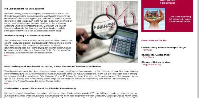 Texte für Finanzmakler und zur Finanzierung