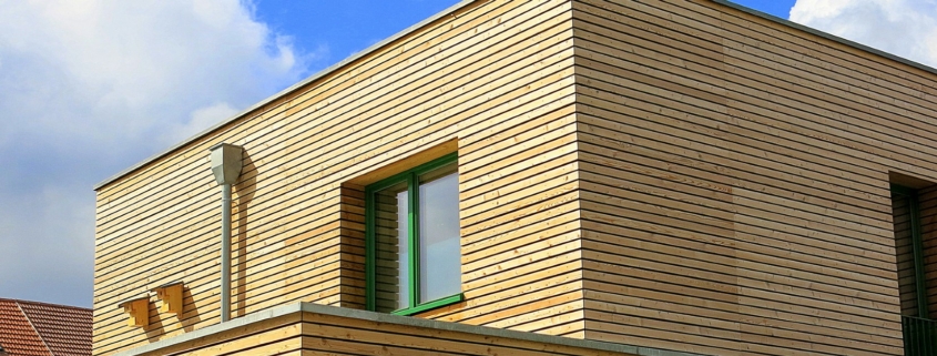 Rhombusleisten als Holzfassade